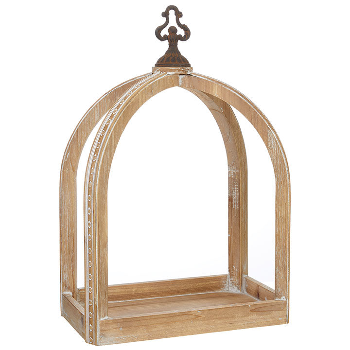 Open Wooden Lantern with Finial | Putti Fine Furnishings 