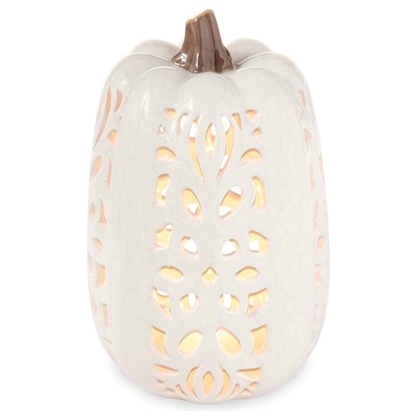White Ceramic Pumpkin Lantern | Putti Thanksgiving Celebrations 