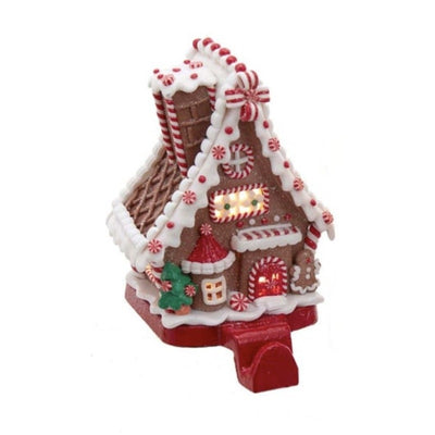 Peppermint Gingerbread House Lighted Stocking Holders