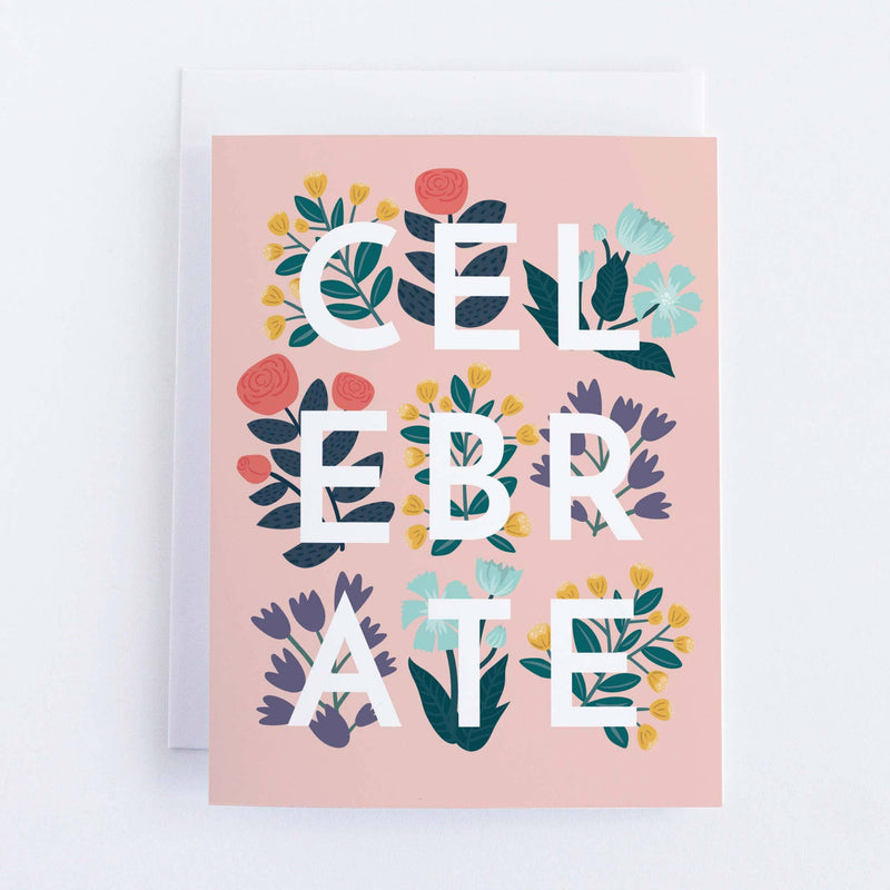 "Celebrate" Floral Birthday Card