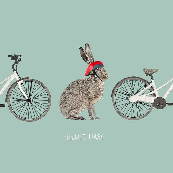"Helmet Hare" Greeting Card