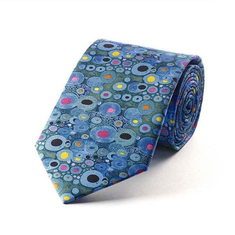 Fox & Chave London Klimt Blue Silk Tie