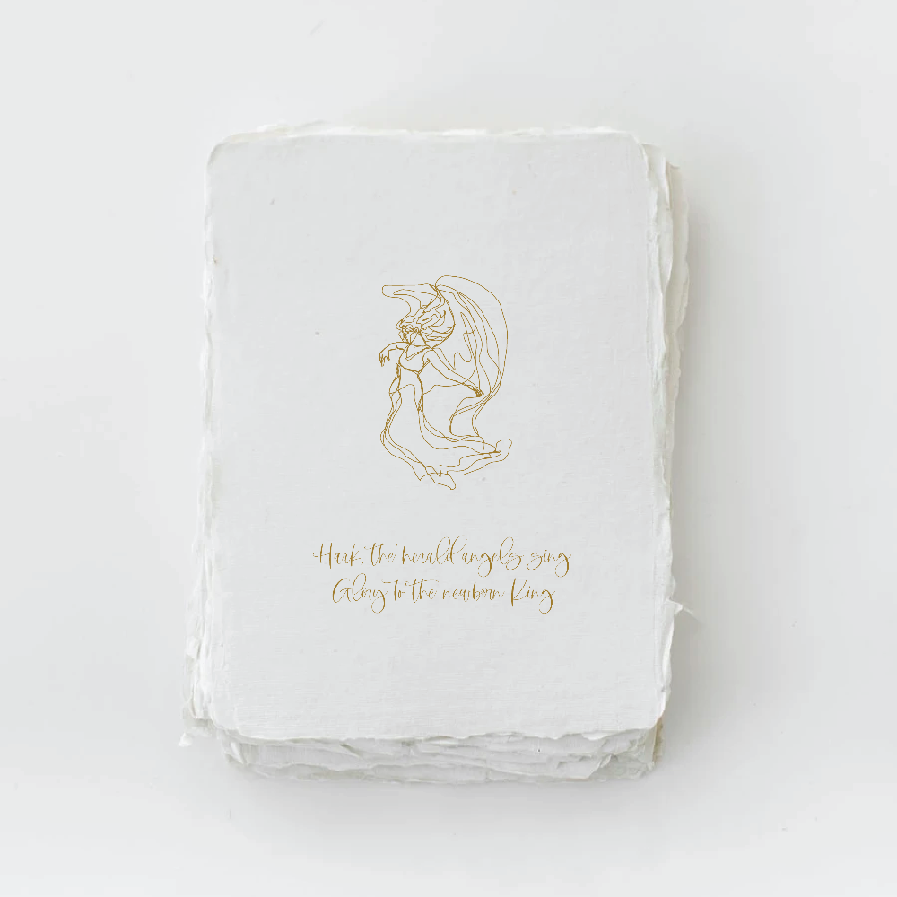 Handmade Paper "Hark the Herald" Angel Christmas Greeting Card Box Set | Putti 