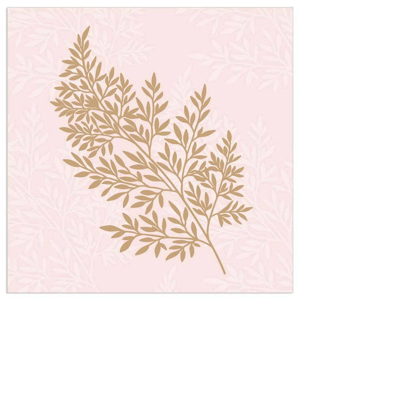 Gold Fern Pink Paper Napkin - Cocktail