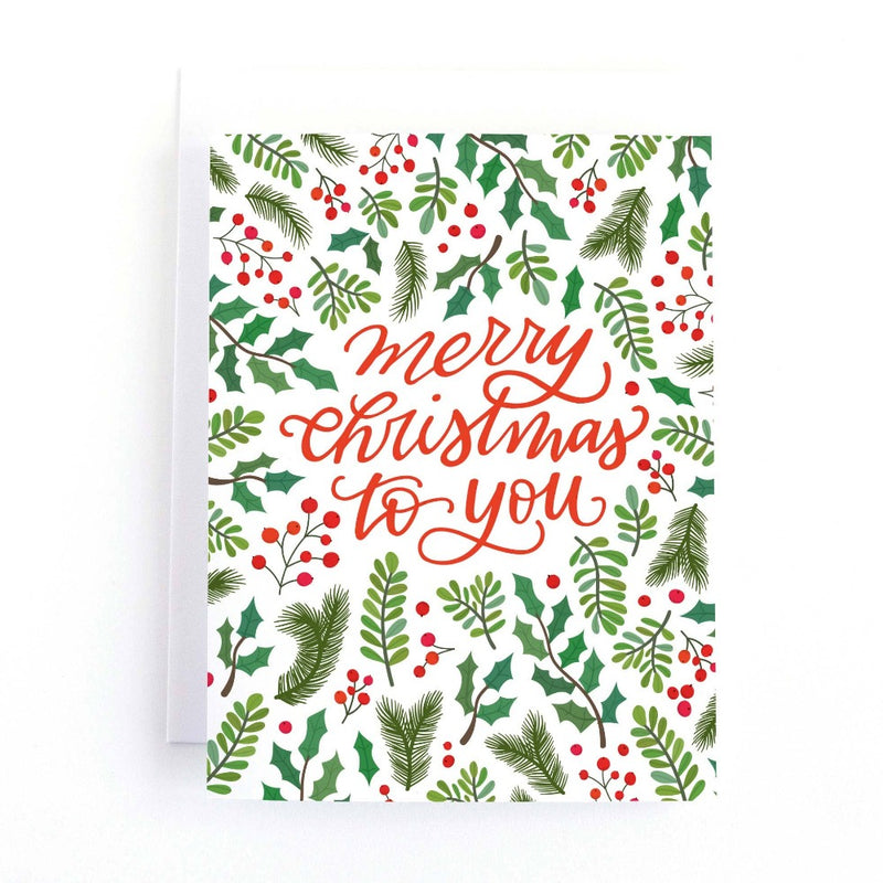 "Merry Christmas to You" Greenery Boxed Cards | Putti Christmas Celebrations 