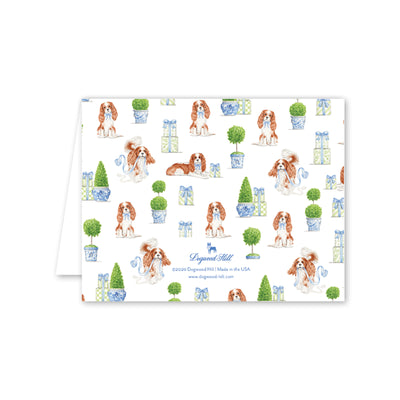 Dogwood Hill Dash Topiary and Toile Boxed Christmas Cards | Putti Christmas