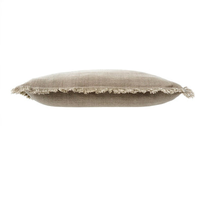 Frayed Edge Pillow - Light Grey | Putti Fine Furnishings Canada