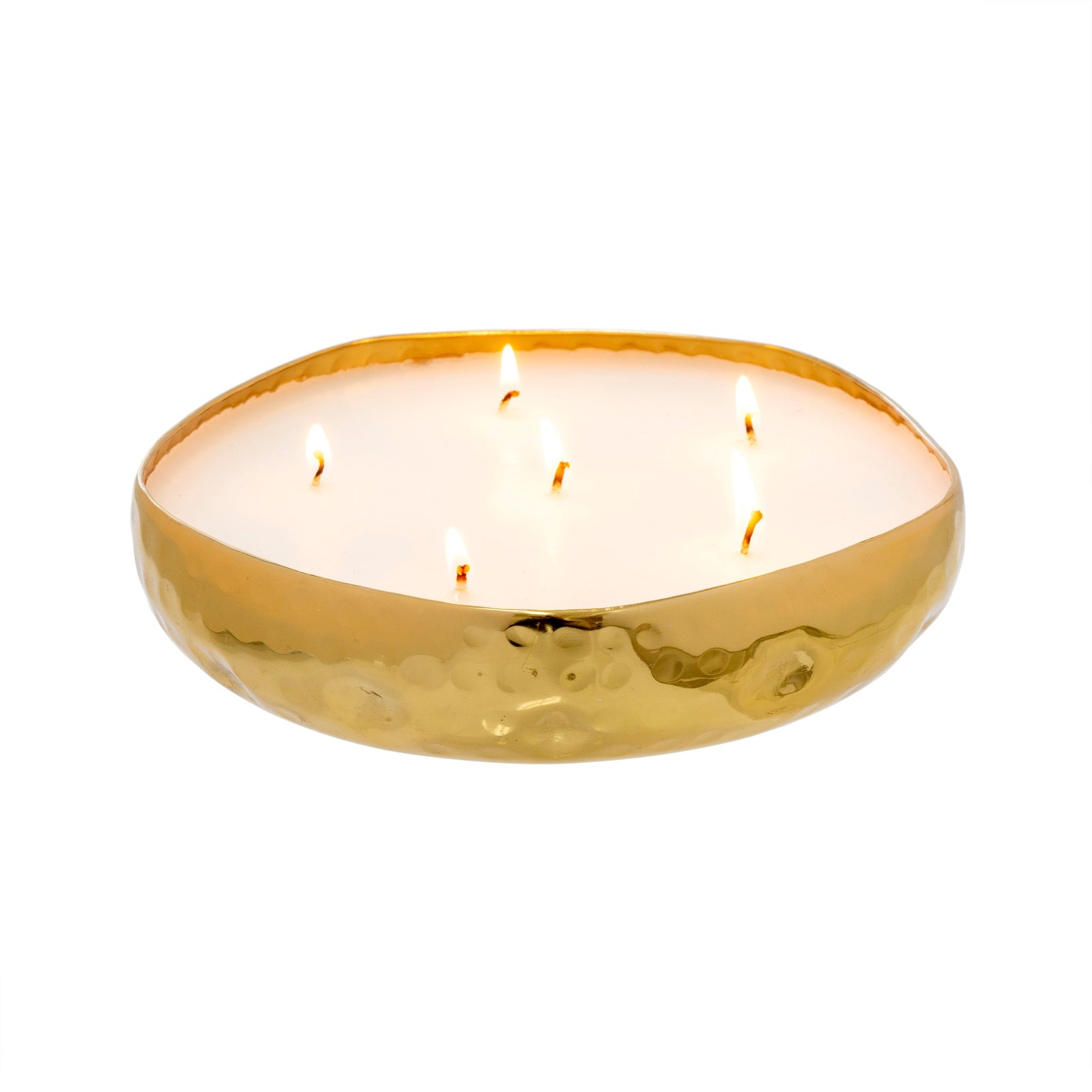 Multi Flame Hammered Gold Candle - Large | Putti Fine Furnishings Canada 