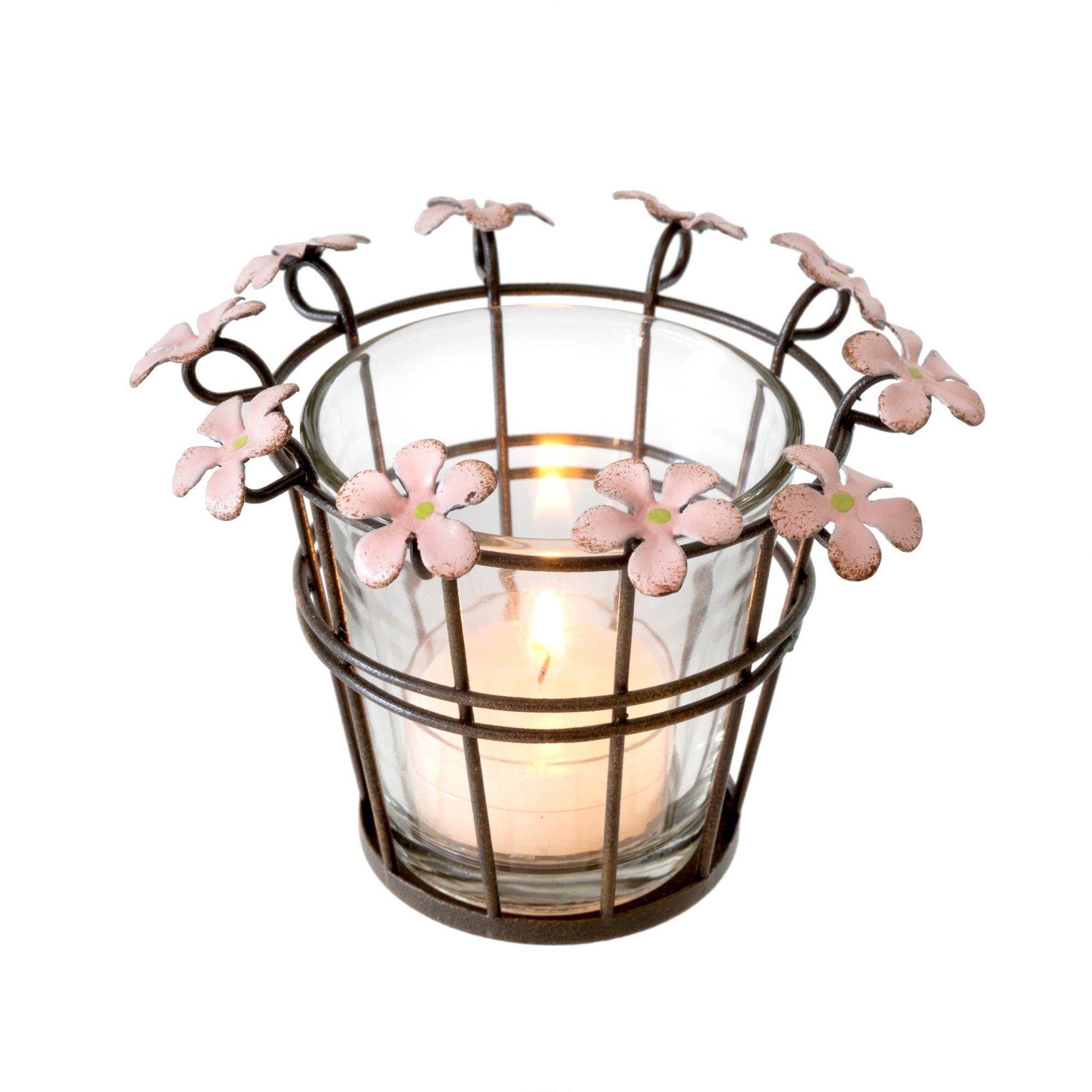 Pink Daisy Chain Votive | Putti Fine Furnishings 