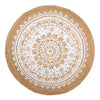 Jute Roundie Rug - White Print -  Soft Furnishings - Indaba Trading - Putti Fine Furnishings Toronto Canada