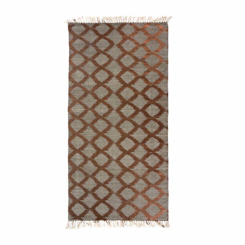 Beiige Copper Foil Print Rug -  Soft Furnishings - Indaba Trading - Putti Fine Furnishings Toronto Canada