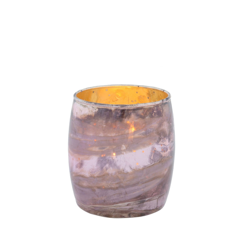 Shiny Pink Marbled Votive - Small -  Candle Accessories - Indaba Trading - Putti Fine Furnishings Toronto Canada