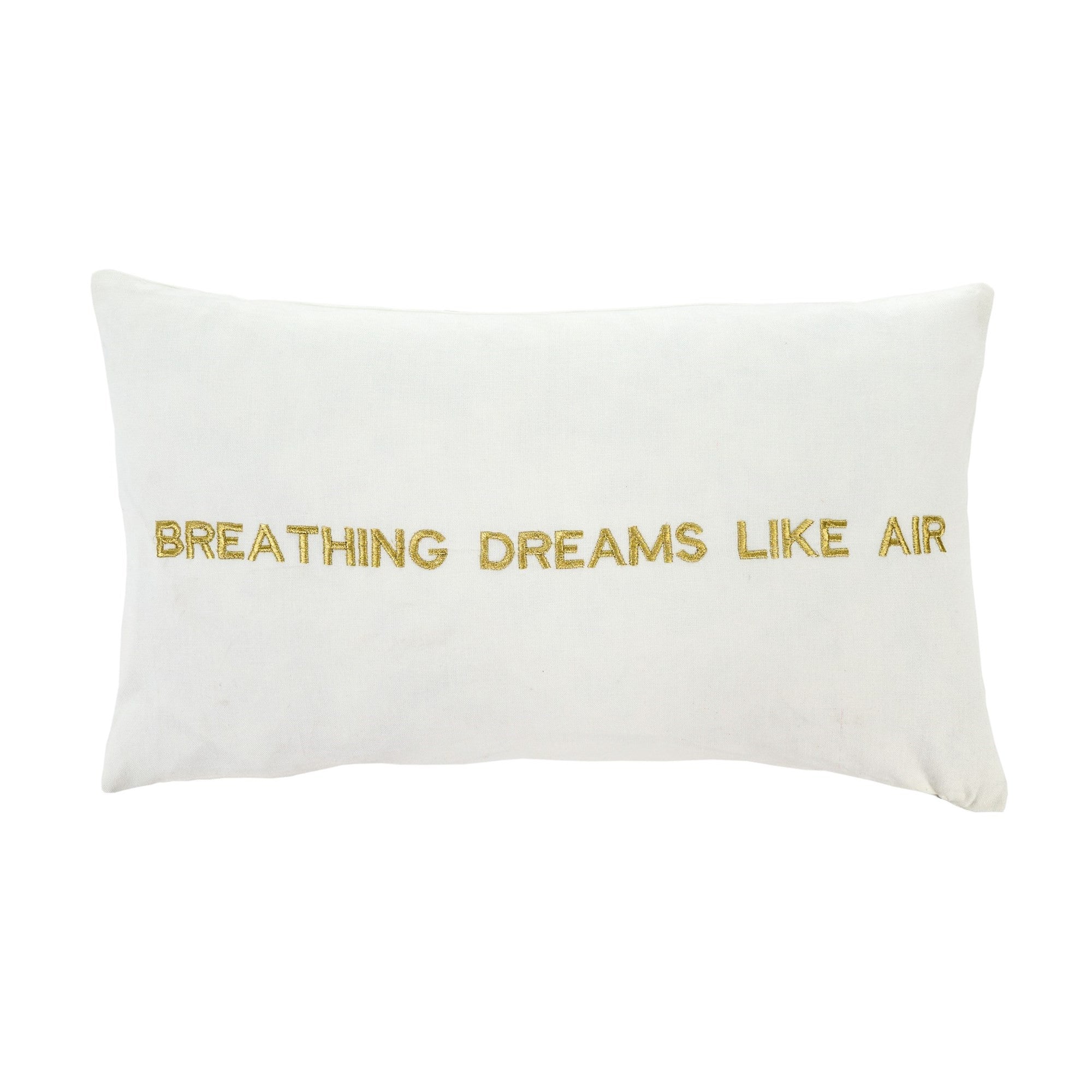 "Breathing dreams like air" Embroidered Pillow -  Soft Furnishings - Indaba Trading - Putti Fine Furnishings Toronto Canada