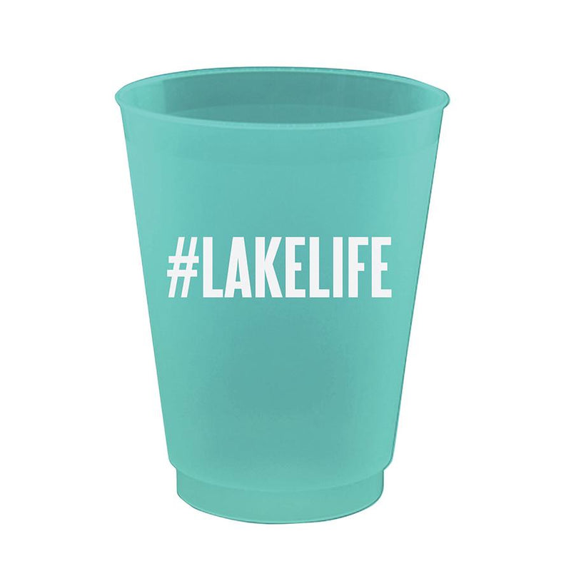 Slant "#Lake Life" Plastic Party Cups | Putti Party Supplies 