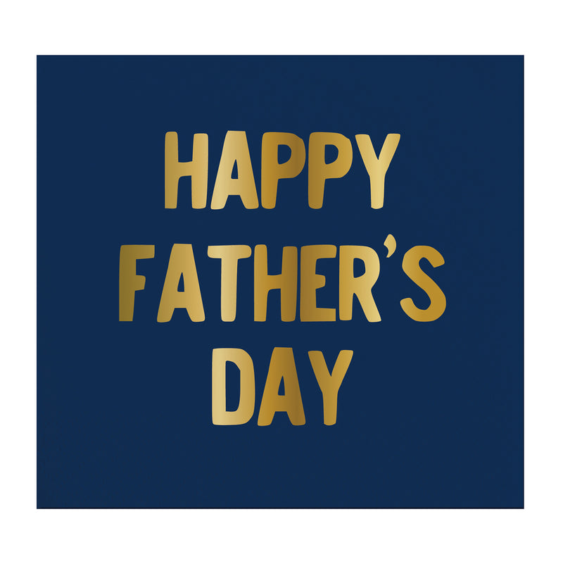 Slant "Happy Father's Day" Navy Paper Napkins - Beverage | Putti Party 