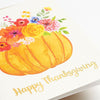 Floral Pumpkin "Happy Thanksgiving" Greeting Card