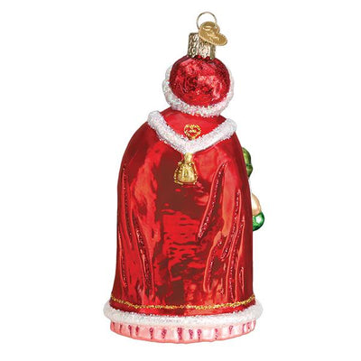 Old Word Christmas Mrs Claus with Elf Glass Ornament | Putti Christmas