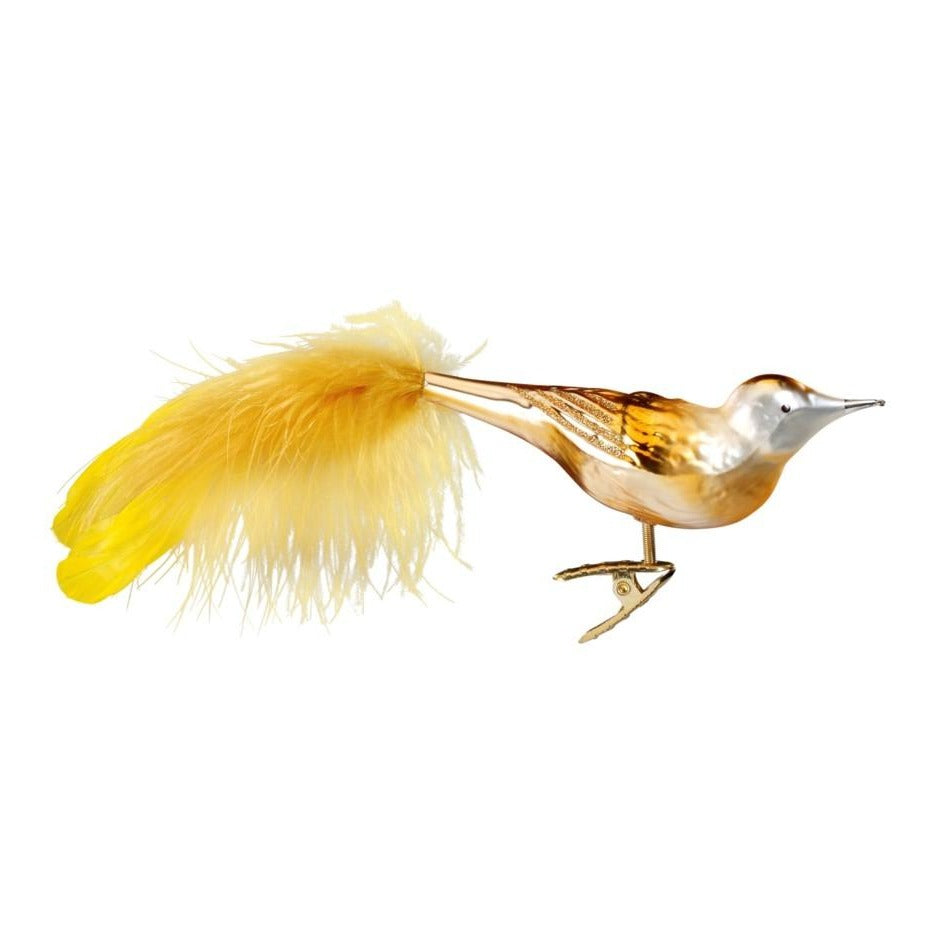 Inge Glas "Golden Bird" Glass Bird Christmas Ornament | Putti Christmas 