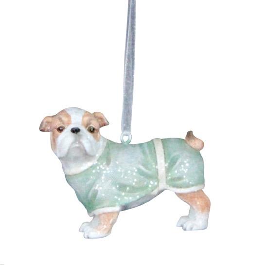 Pastel Resin Bulldog Ornament | Putti Christmas Canada