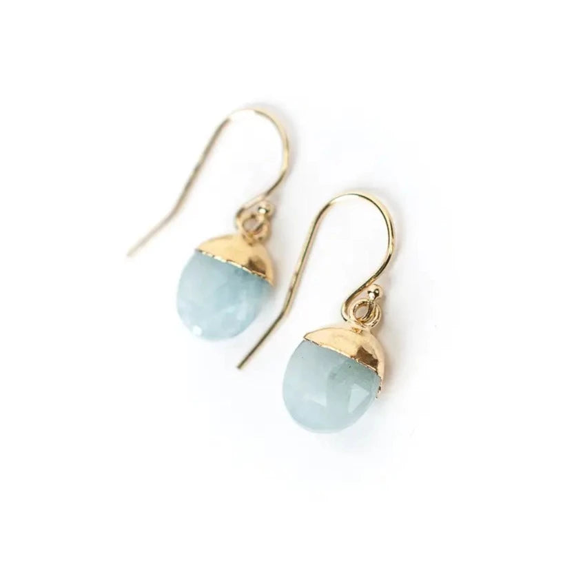 Aquamarine Simple Dangle Earrings