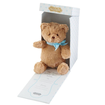 "My First Teddy" Rattle - Blue | Le Petite Putti Canada