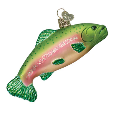 Old World Christmas Rainbow Trout Glass Ornament