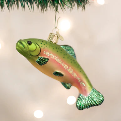 Old World Christmas Rainbow Trout Glass Ornament