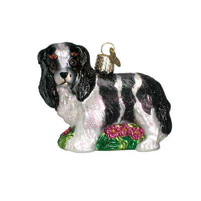 Old World Christmas Cavalier King Charles Christmas Ornament - Black and Tan Breed Christmas - Old World Christmas - Putti Fine Furnishings Toronto Canada - 3