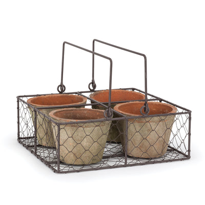 Quad Moss Pot in Basket, AC-Abbott Collection, Putti Fine Furnishings