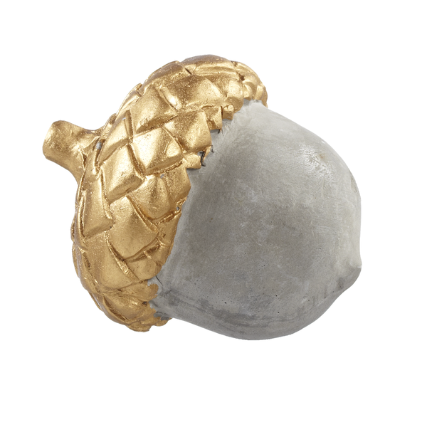 Cement Acorn Ornament with Gilded Cap - Small
