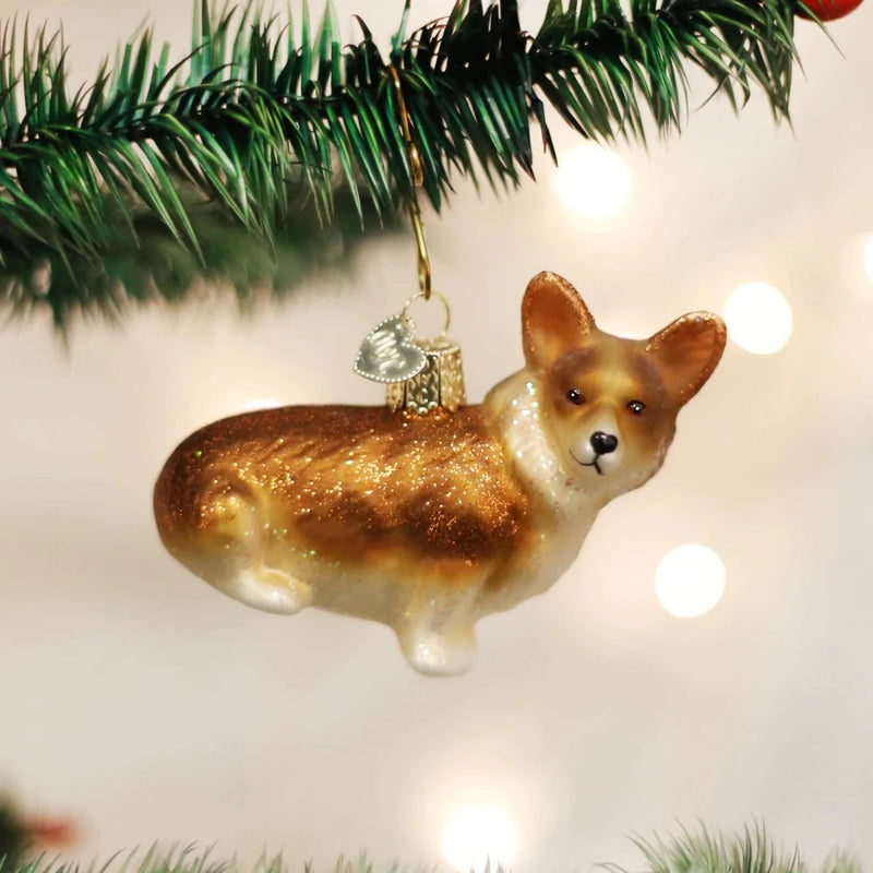 Old World Christmas Pembroke Welsh Corgi Glass Ornament