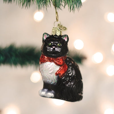 Old World Christmas Tuxedo Kitty Glass Ornament