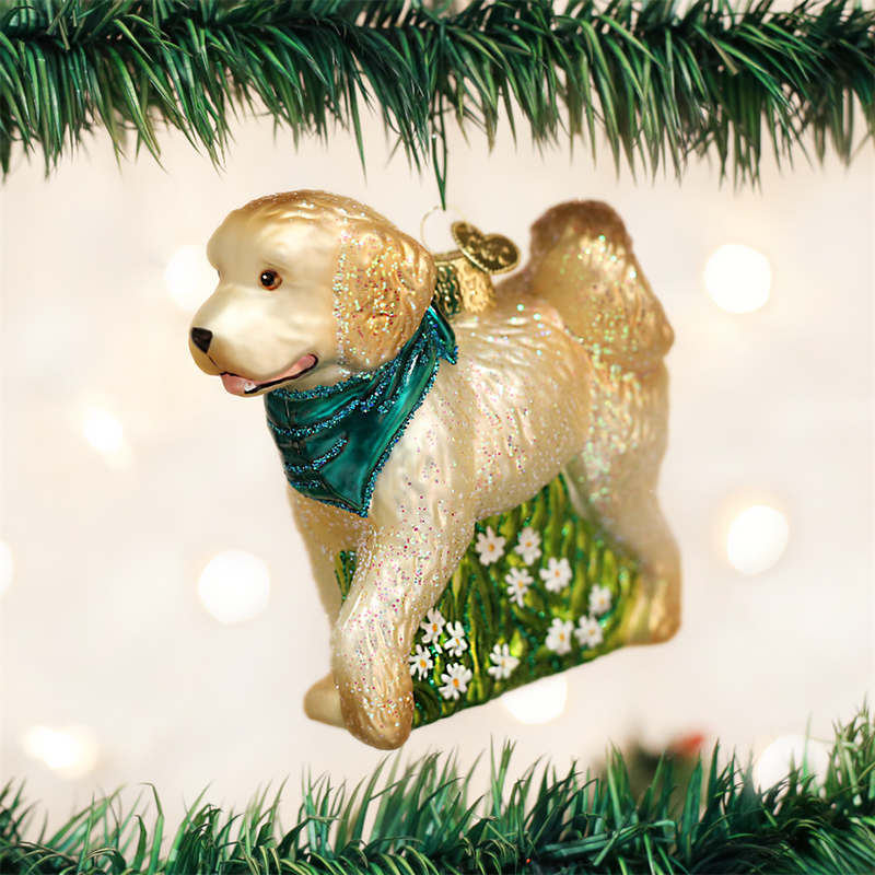 Old World Christmas Doodle Dog Glass Dog Ornament -  Christmas Decorations - Old World Christmas - Putti Fine Furnishings Toronto Canada - 1