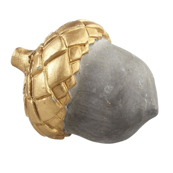 Cement Acorn with Gilded Cap - Large