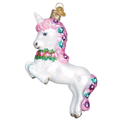 Old Word Christmas Prancing Unicorn Glass Ornament -  Christmas Decorations - Old World Christmas - Putti Fine Furnishings Toronto Canada - 3