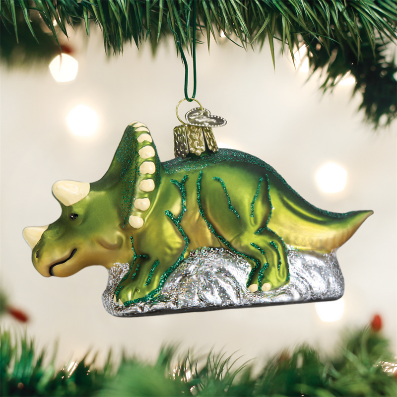  Old World Christmas Triceratops Christmas Ornament, OWC-Old World Christmas, Putti Fine Furnishings