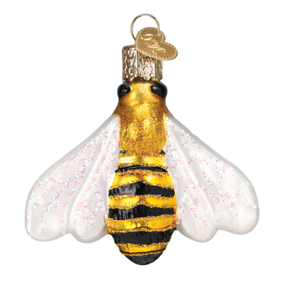 Old Word Christmas Honey Bee Glass Ornament - Putti Canada