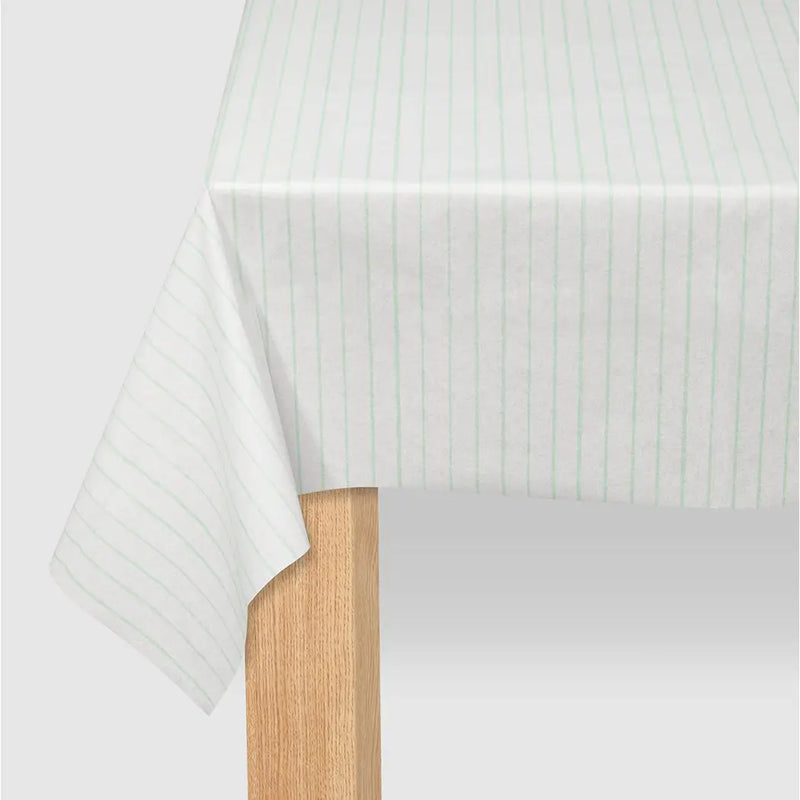 Mint Pinstripe Paper Tablecloth | Le Petite Putti Party Supplies 