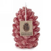 Red Glitter Pinecone Candle 5"
