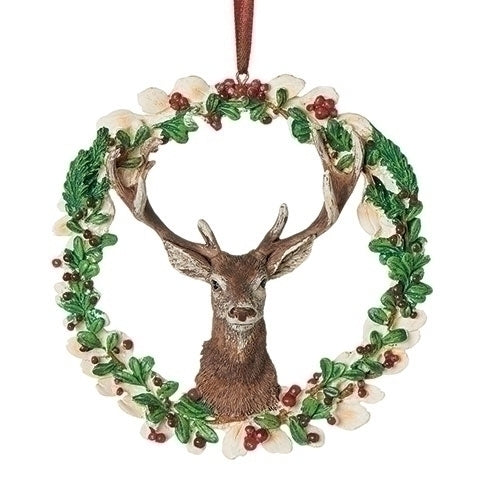 Deer Head in Wreath Ornament