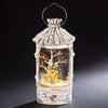 Birch Tree with Animals Rotating Perpetual Snow LED Lantern