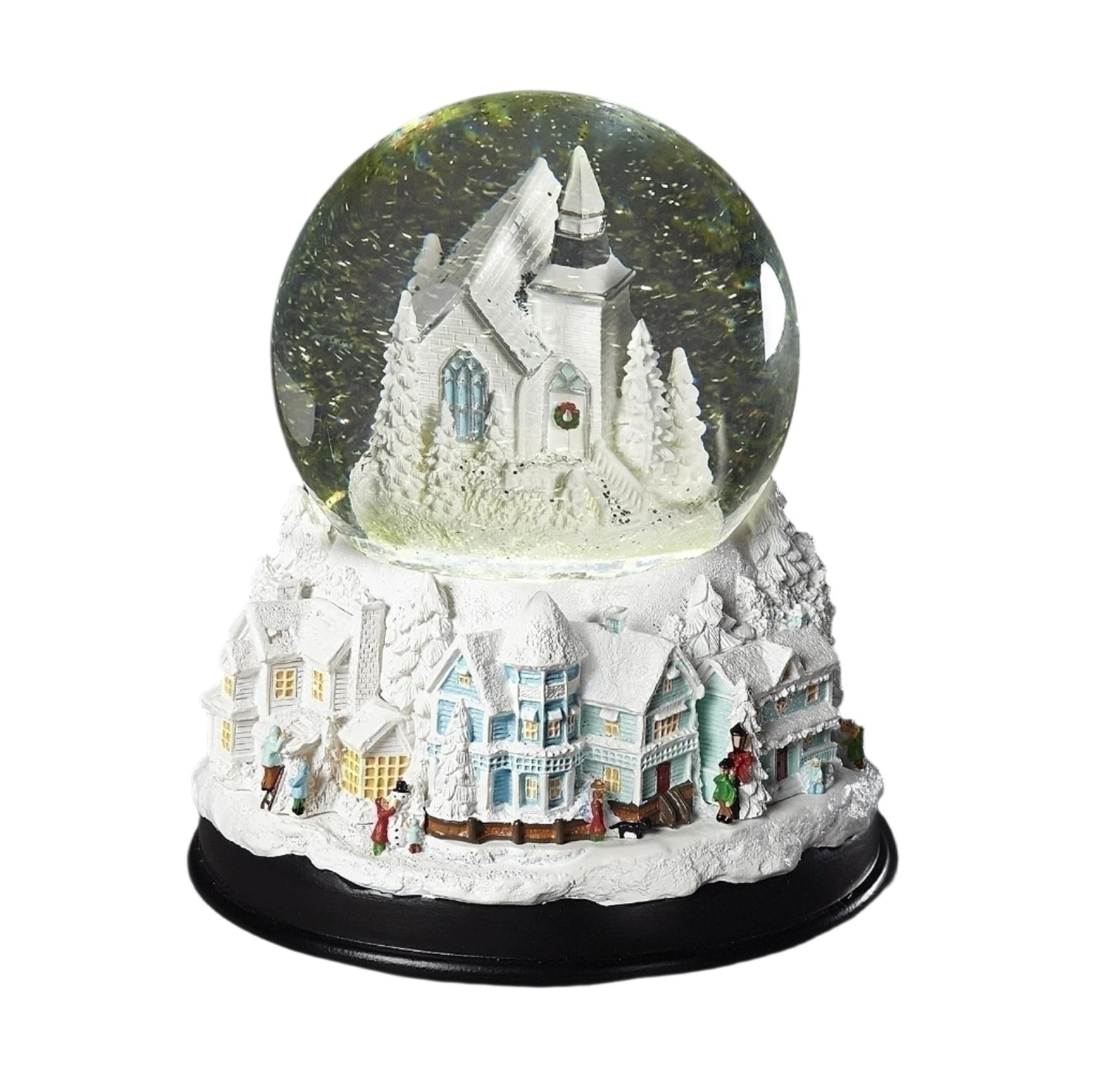 Village Church Musical LED Perpetual Snow Lantern | Putti Chistmas Snow Globes 
