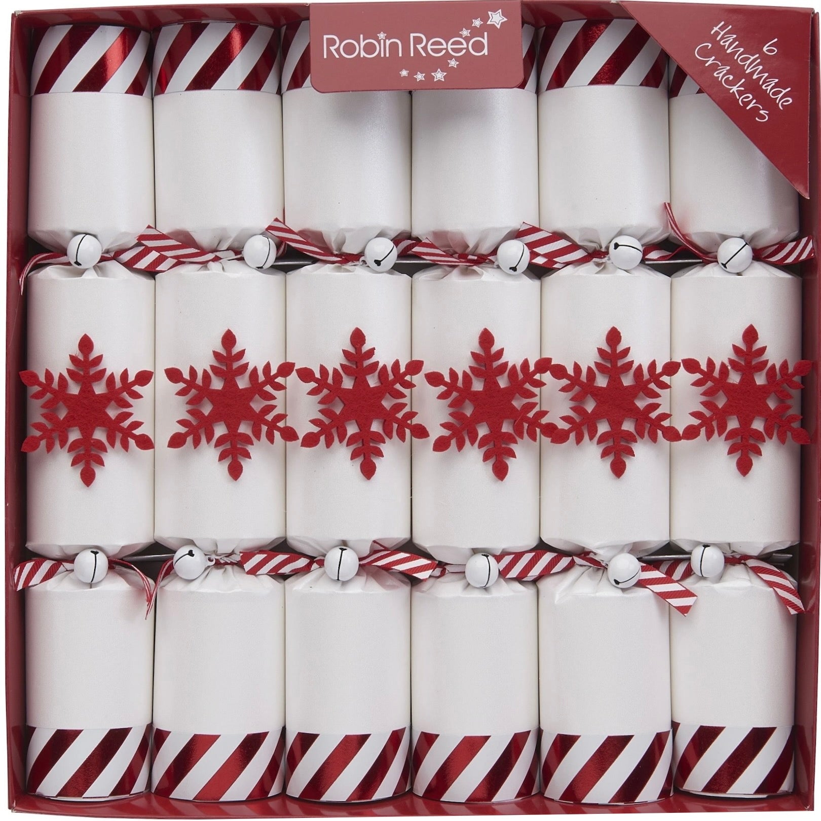 Robin Reed "Candyland" Red Snowflakes Christmas Crackers