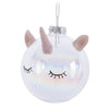 Unicorn Head Glass Ball Ornament