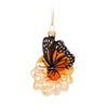 Monarch on Flower Glass Ornament