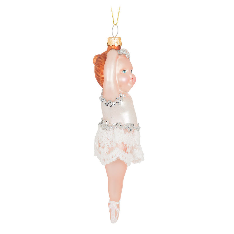 Dancing Girl Glass Ornament | Putti Christmas Ornaments 