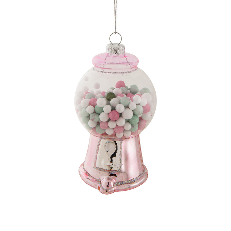 Pink Gumball Machine Glass Ornament