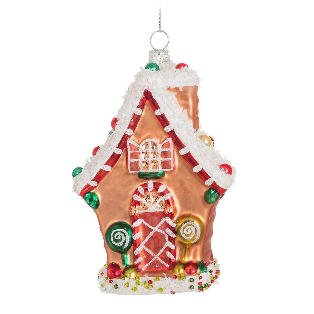 Gingerbread House Glass Ornament