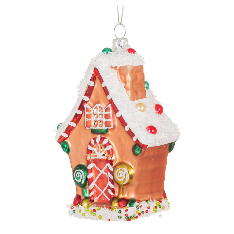 Gingerbread House Glass Ornament