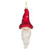 Gnome Santa Head Glass Ornament
